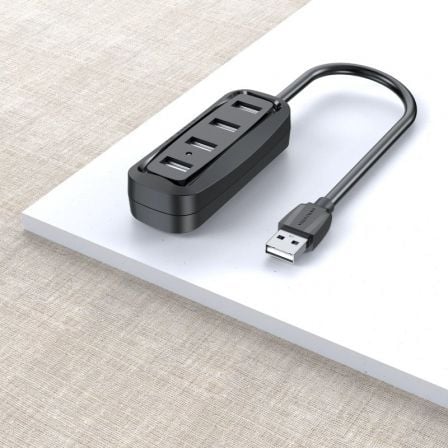 Vention Hub USB 2.0 VAS-J43-B100 con 4 puertos USB-A, 1m, Negro